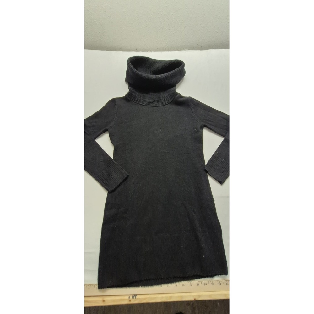 H&M Basic women's black‎ tight knit long sleeve sweater dress high neck sz. M